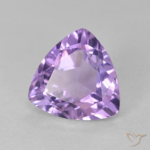 2.89 ct Violet Amethyst Stone, Natural Amethyst in Trillion Facet Shape for Sale