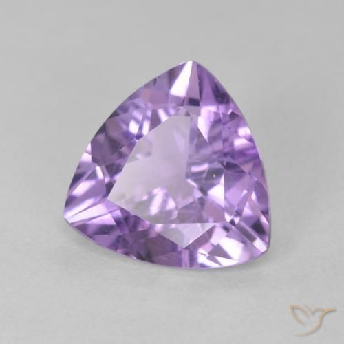 2.60 ct Violet Amethyst Stone, Natural Amethyst in Trillion Facet Shape for Sale
