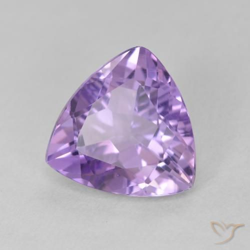 2.72 ct Violet Amethyst Stone, Natural Amethyst in Trillion Facet Shape for Sale