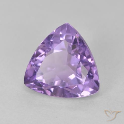 3.03 ct Violet Amethyst Stone, Natural Amethyst in Trillion Facet Shape for Sale