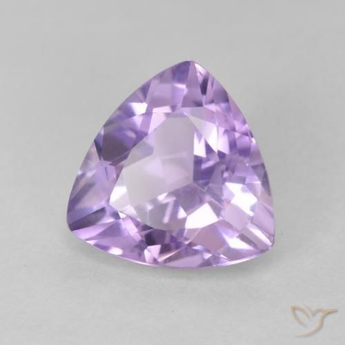 2.84 ct Violet Amethyst Stone, Natural Amethyst in Trillion Facet Shape for Sale