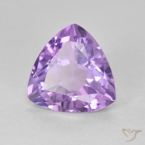 3.01 ct Violet Amethyst Stone, Natural Amethyst in Trillion Facet Shape for Sale