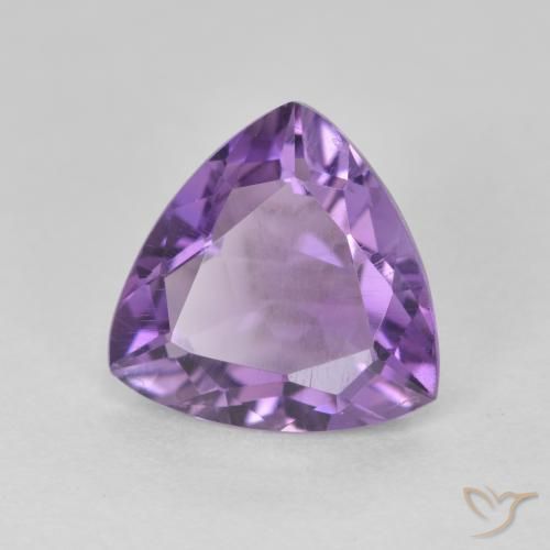 2.75 ct Violet Amethyst Stone, Natural Amethyst in Trillion Facet Shape for Sale