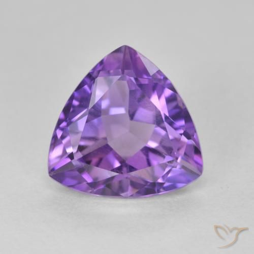 3.09ct Natural Deep Violet Hue Amethyst, Trillion, VS