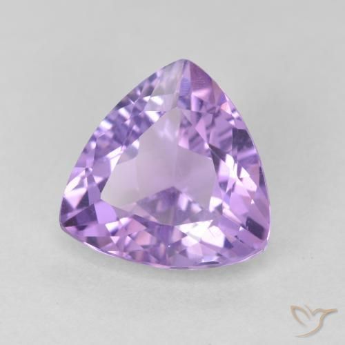 2.94 ct Violet Amethyst Stone, Natural Amethyst in Trillion Facet Shape for Sale