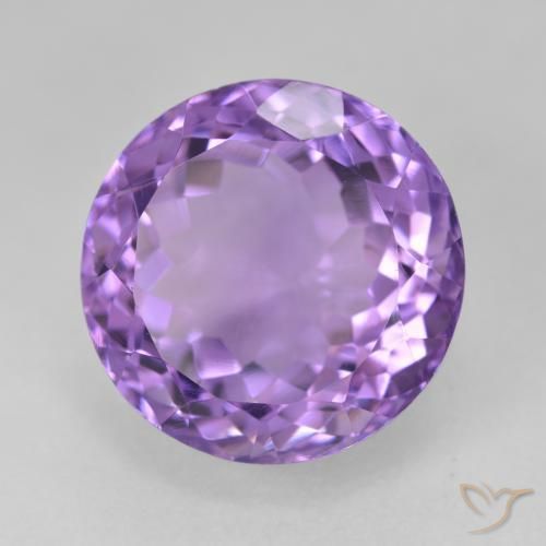 16.48 ct Violet Amethyst Stone, Natural Amethyst in Round Facet Shape for Sale