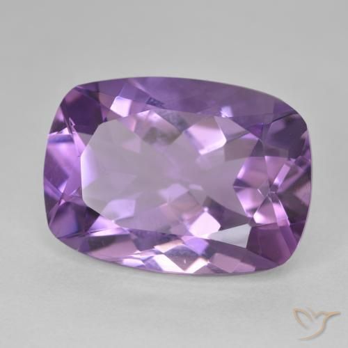 12.28 ct Violet Amethyst Stone, Natural Amethyst in Cushion-Cut Shape for Sale