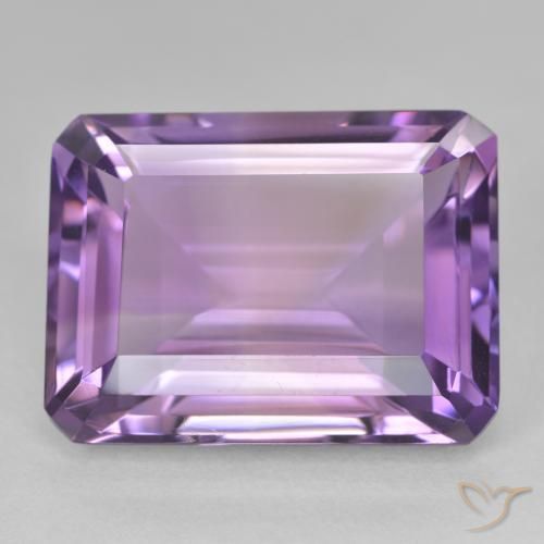 22.10ct Natural Medium Pink Violet Amethyst, Emerald Cut, VVS