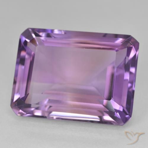 22.10 ct Violet Amethyst Stone, Natural Amethyst in Octagon Step Cut Shape for Sale