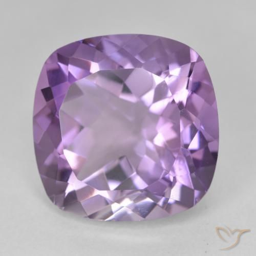 12.33 ct Violet Amethyst Stone, Natural Amethyst in Cushion-Cut Shape for Sale