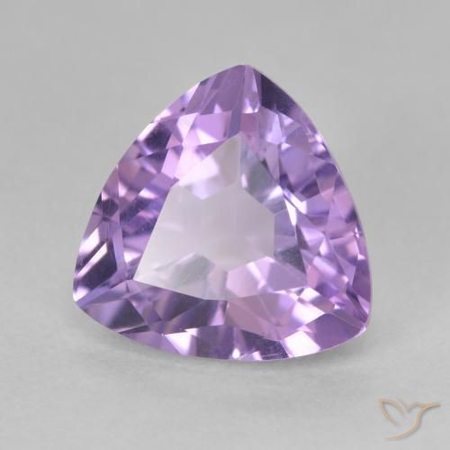 3.10 ct Violet Amethyst Stone, Natural Amethyst in Trillion Facet Shape for Sale