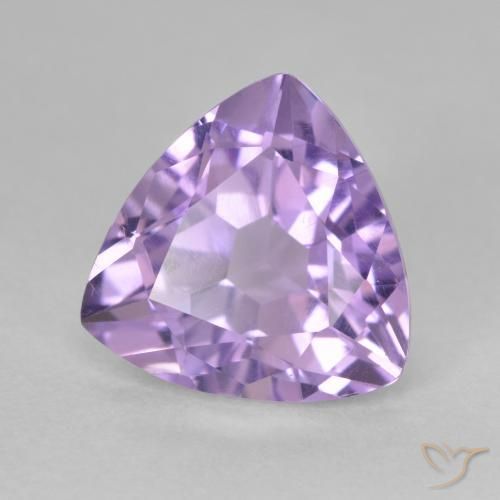 3.08 ct Violet Amethyst Stone, Natural Amethyst in Trillion Facet Shape for Sale