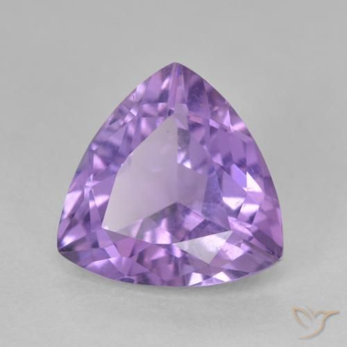 2.81 ct Violet Amethyst Stone, Natural Amethyst in Trillion Facet Shape for Sale