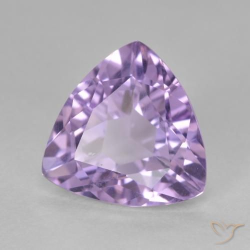 2.90 ct Violet Amethyst Stone, Natural Amethyst in Trillion Facet Shape for Sale