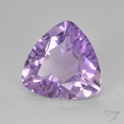 2.82 ct Violet Amethyst Stone, Natural Amethyst in Trillion Facet Shape for Sale