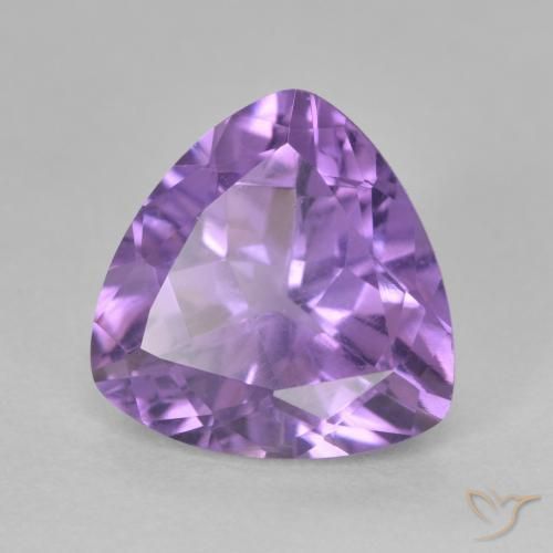 2.91 ct Violet Amethyst Stone, Natural Amethyst in Trillion Facet Shape for Sale
