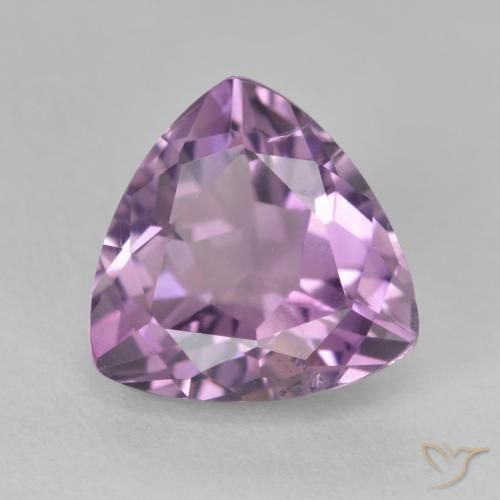 3.21 ct Violet Amethyst Stone, Natural Amethyst in Trillion Facet Shape for Sale