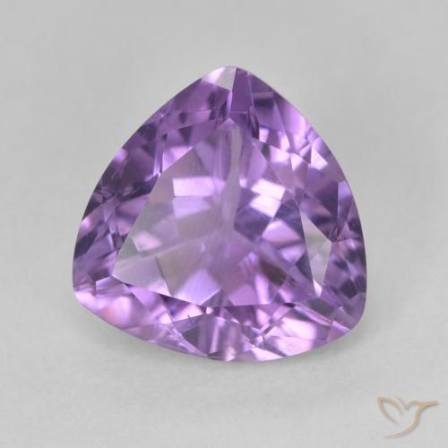 2.79 ct Violet Amethyst Stone, Natural Amethyst in Trillion Facet Shape for Sale