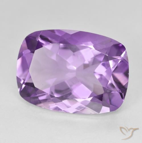 11.71 ct Violet Amethyst Stone, Natural Amethyst in Cushion-Cut Shape for Sale