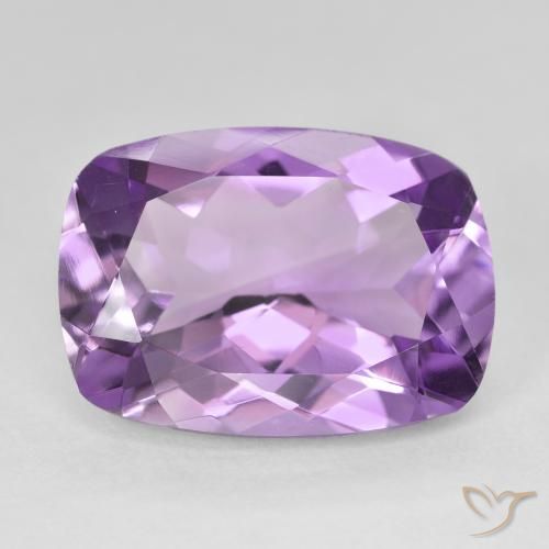 12.02ct Natural Medium Light Purplish-Violet Amethyst, Cushion, VVS