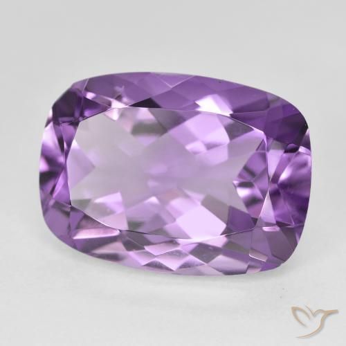 12.87 ct Violet Amethyst Stone, Natural Amethyst in Cushion-Cut Shape for Sale