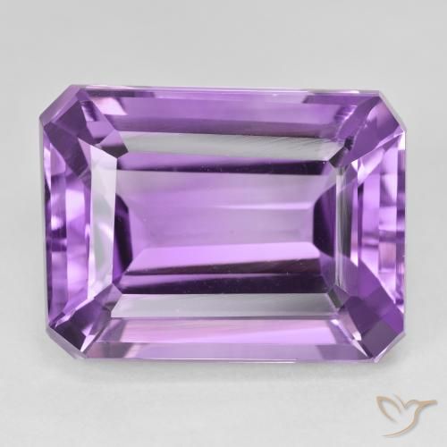 25.05 ct Violet Amethyst Gemstone, Amethyst Gem in Octagon Step Cut Shape for Sale.