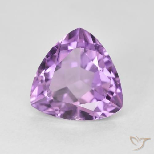 2.96 ct Violet Amethyst Stone, Natural Amethyst in Trillion Facet Shape for Sale