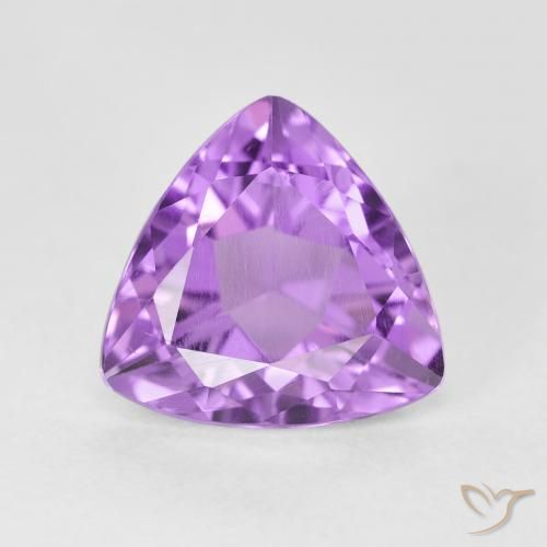 3.01ct Natural Medium Pinkish Violet Amethyst, Trillion, VS