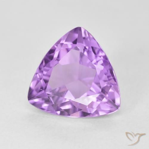 3.01 ct Violet Amethyst Stone, Natural Amethyst in Trillion Facet Shape for Sale