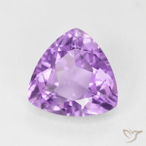 2.74 ct Violet Amethyst Stone, Natural Amethyst in Trillion Facet Shape for Sale
