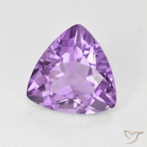 2.87 ct Violet Amethyst Stone, Natural Amethyst in Trillion Facet Shape for Sale