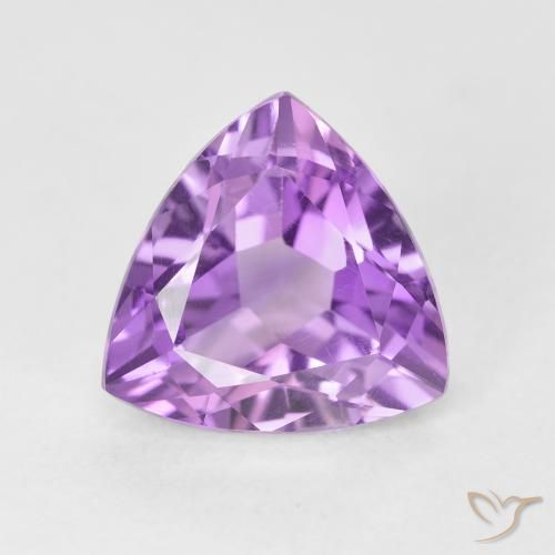 3.16ct Natural Medium Pinkish Violet Amethyst, Trillion, VS