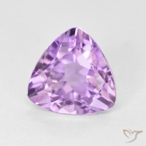 2.96 ct Violet Amethyst Stone, Natural Amethyst in Trillion Facet Shape for Sale