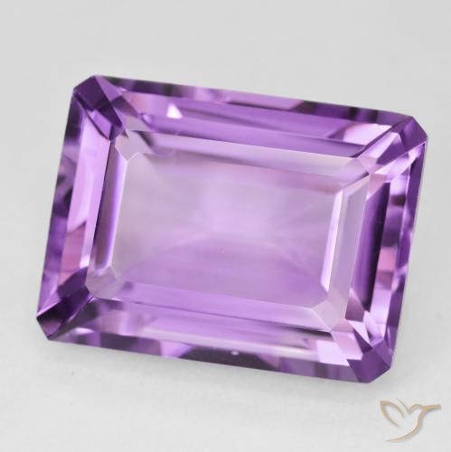 22.23 ct Violet Amethyst Stone, Natural Amethyst in Octagon Step Cut Shape for Sale