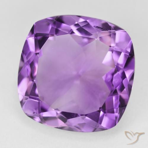 19.90 ct Violet Amethyst Stone, Natural Amethyst in Cushion-Cut Shape for Sale
