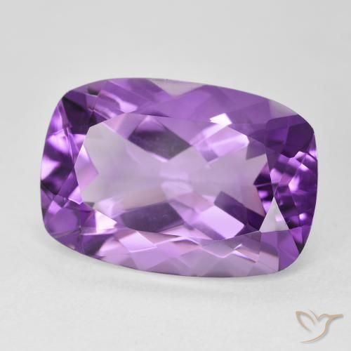11.88 ct Violet Amethyst Stone, Natural Amethyst in Cushion-Cut Shape for Sale