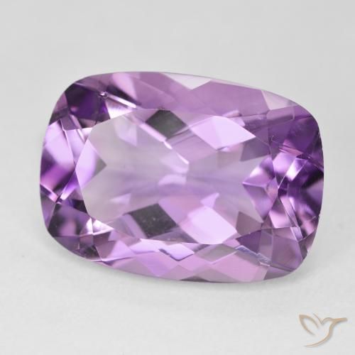 12.54 ct Violet Amethyst Stone, Natural Amethyst in Cushion-Cut Shape for Sale