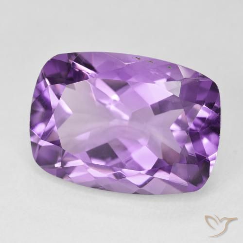 12.57 ct Violet Amethyst Stone, Natural Amethyst in Cushion-Cut Shape for Sale