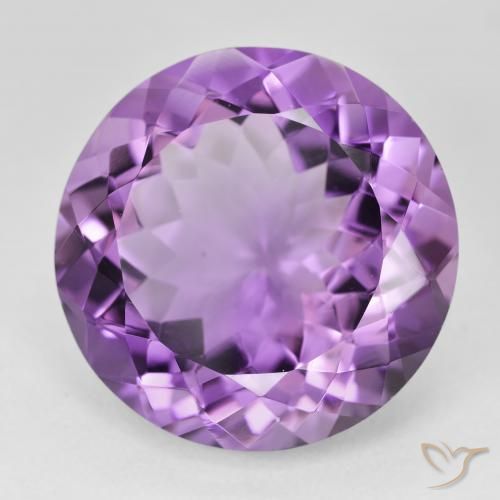 23.25 ct Violet Amethyst Stone, Natural Amethyst in Round Facet Shape for Sale