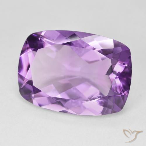 11.71 ct Violet Amethyst Stone, Natural Amethyst in Cushion-Cut Shape for Sale