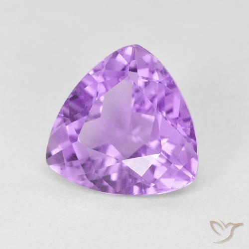 2.90 ct Violet Amethyst Stone, Natural Amethyst in Trillion Facet Shape for Sale