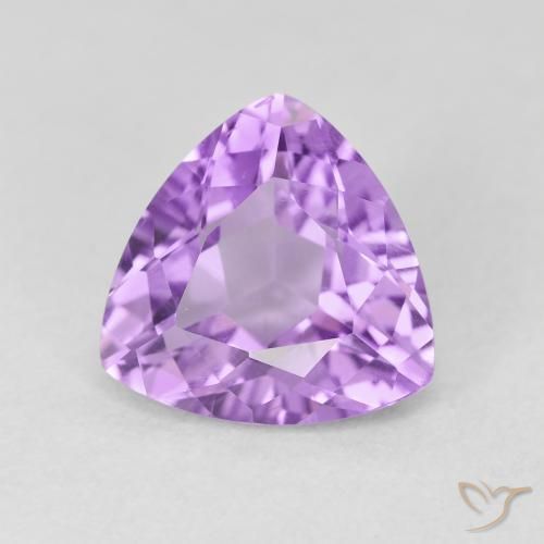 2.86 ct Violet Amethyst Stone, Natural Amethyst in Trillion Facet Shape for Sale