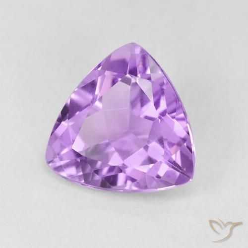 2.57 ct Violet Amethyst Stone, Natural Amethyst in Trillion Facet Shape for Sale