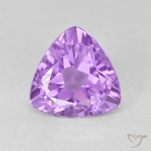3.02ct Natural Light Pinkish Violet Amethyst, Trillion, VS