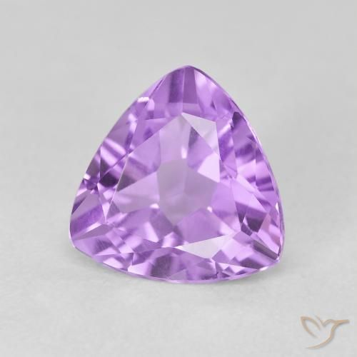 3.02 ct Violet Amethyst Stone, Natural Amethyst in Trillion Facet Shape for Sale