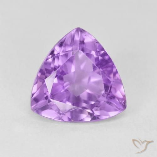 2.96ct Natural Bright Pinkish Violet Amethyst, Trillion, VS