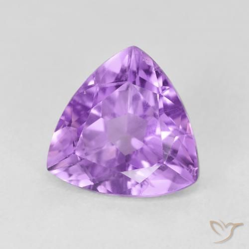 2.96 ct Violet Amethyst Stone, Natural Amethyst in Trillion Facet Shape for Sale