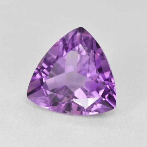3.07 ct Violet Amethyst Stone, Natural Amethyst in Trillion Facet Shape for Sale