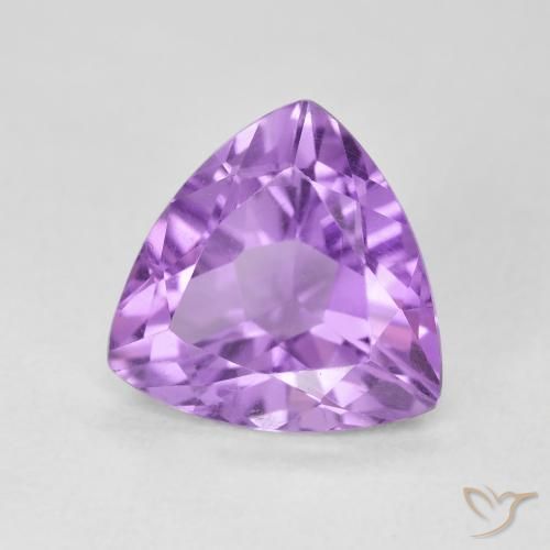 2.79 ct Violet Amethyst Stone, Natural Amethyst in Trillion Facet Shape for Sale