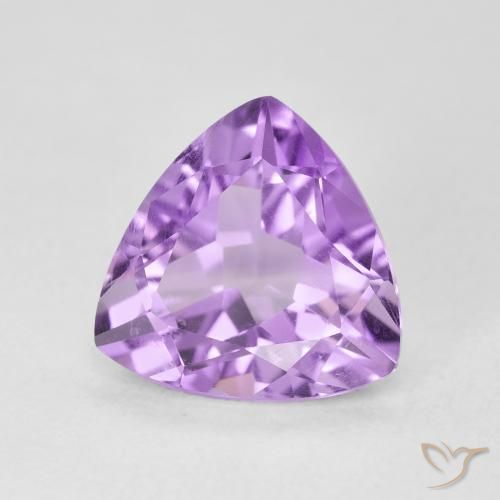 2.92 ct Violet Amethyst Stone, Natural Amethyst in Trillion Facet Shape for Sale